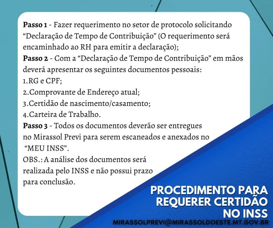 Orientação para requerer certidão do INSS